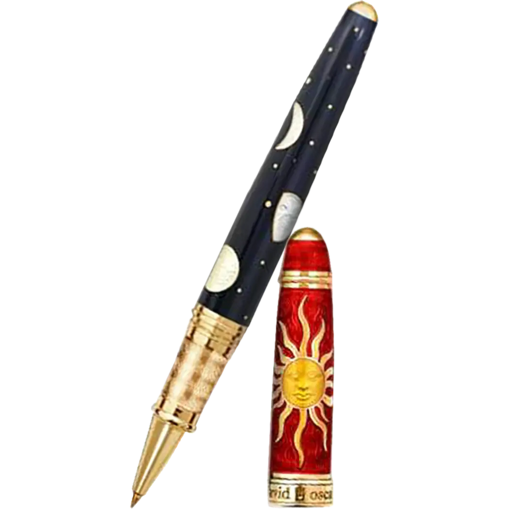 David Oscarson Celestial Fire Red Golden Yellow Limited Edition Rollerball Pen - Pen Boutique Ltd