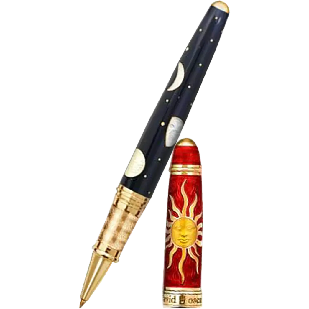 David Oscarson Celestial Fire Red Golden Yellow Limited Edition Rollerball Pen - Pen Boutique Ltd