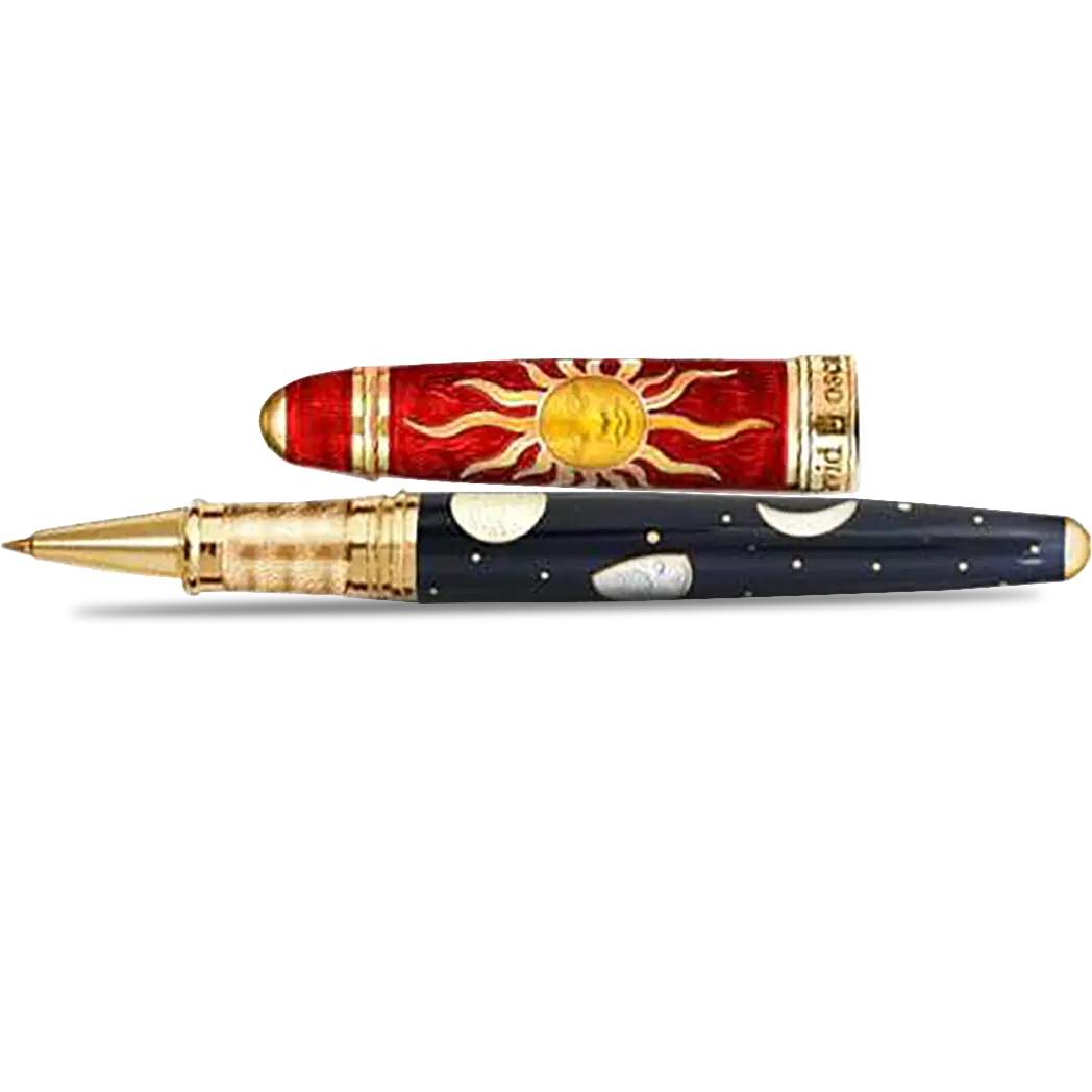 David Oscarson Celestial Fire Red Golden Yellow Limited Edition Rollerball Pen - Pen Boutique Ltd