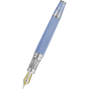 David Oscarson Tree of Life Fountain Pen - Azure Blue with Orange and Green - Pen Boutique Ltd