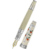 David Oscarson Tree of Life Fountain Pen - White with Orange and Green - Pen Boutique Ltd