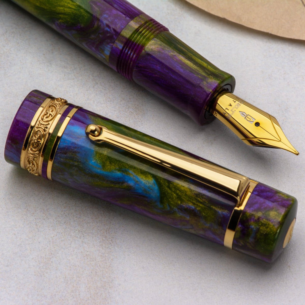 Delta Limited Edition Fountain Pen - DV 2.0 - Wisteria Walk - Gold Trim (Mid-Size) - Pen Boutique Ltd