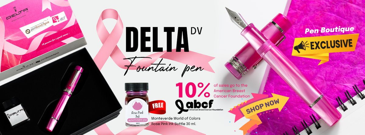 Delta DV Original fountain pen in pink – Pen Boutique exclusive supporting breast cancer awareness