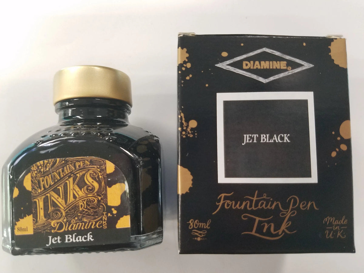 Diamine Jet Black Ink Bottle - 80 ml - Pen Boutique Ltd