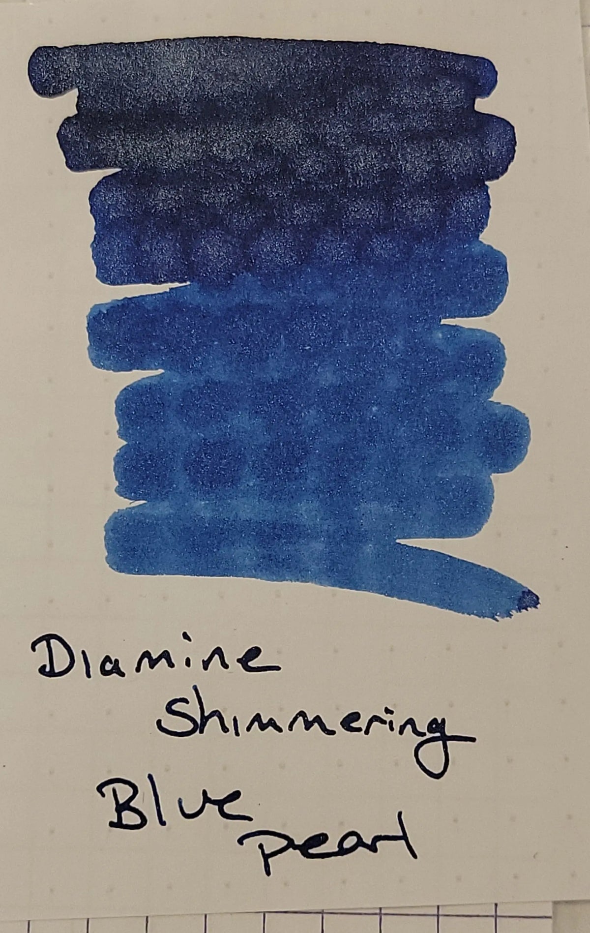 Diamine Shimmer Ink 50 ml Blue Pearl - Silver shimmer - Pen Boutique Ltd