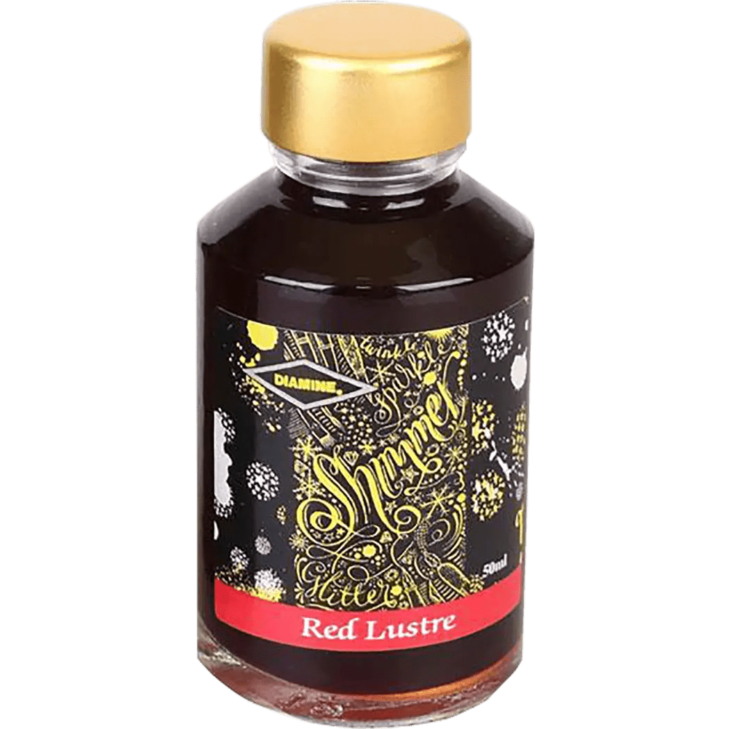 Diamine Shimmer Ink 50 ml Red Lustre - Gold shimmer - Pen Boutique Ltd