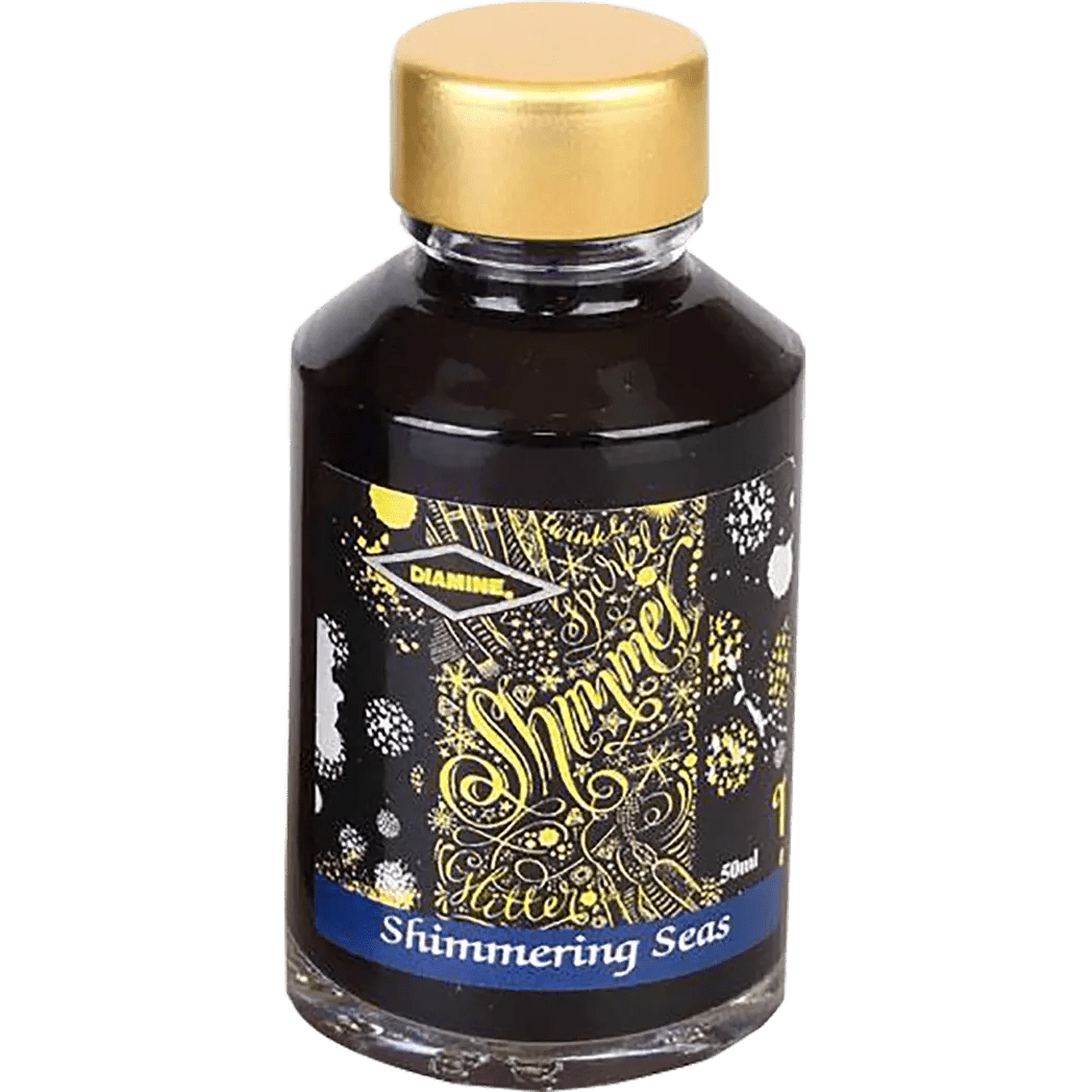 Diamine Shimmer Ink 50 ml Shimmering Seas - Gold shimmer - Pen Boutique Ltd