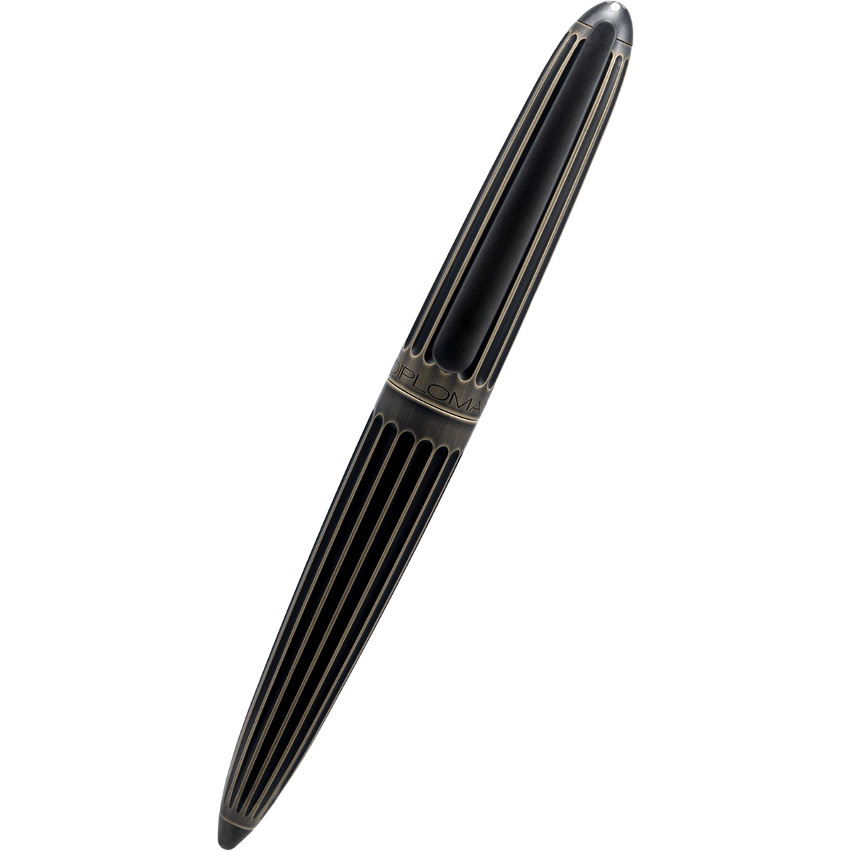 Diplomat Aero Stripes Rollerball Pen - Oxyd Brass - Pen Boutique Ltd