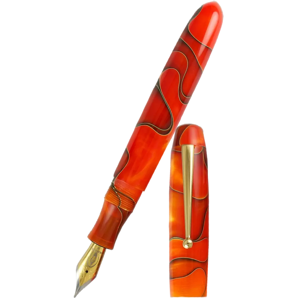 Edison Collier Fountain Pen Persimmon Swirl 18k - Pen Boutique Ltd