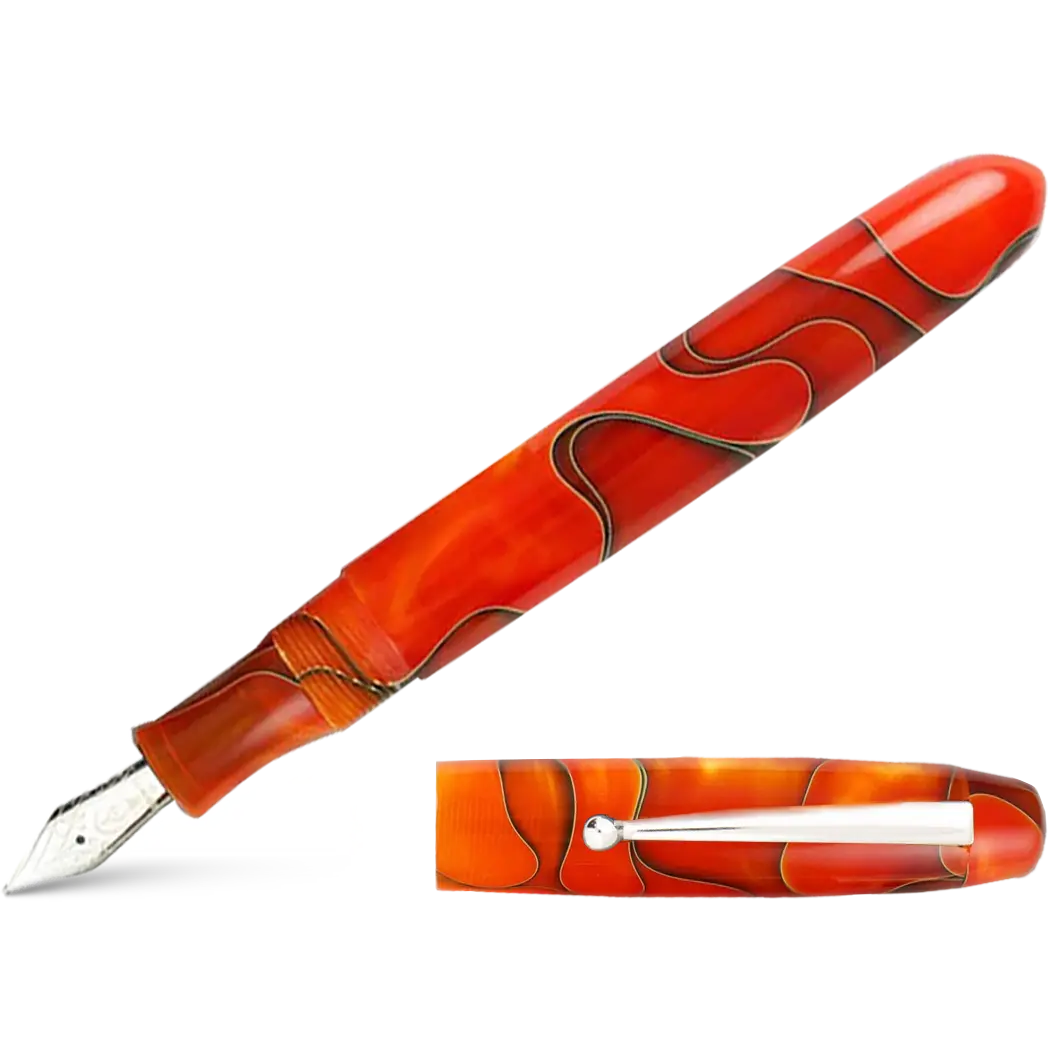 Edison Collier Fountain Pen Persimmon Swirl - Pen Boutique Ltd