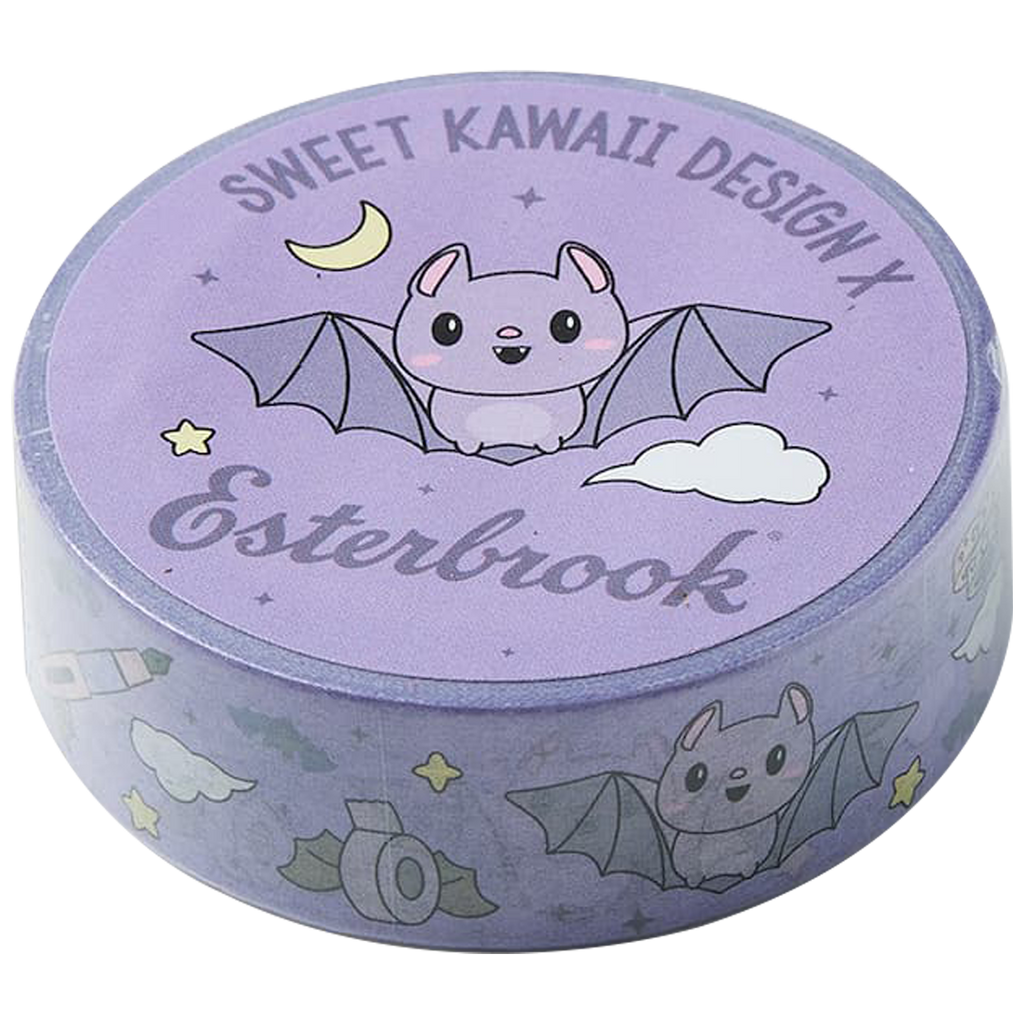 Esterbrook x Sweet Kawaii Design Washi Tape - Simply Batty - Purple - Pen Boutique Ltd