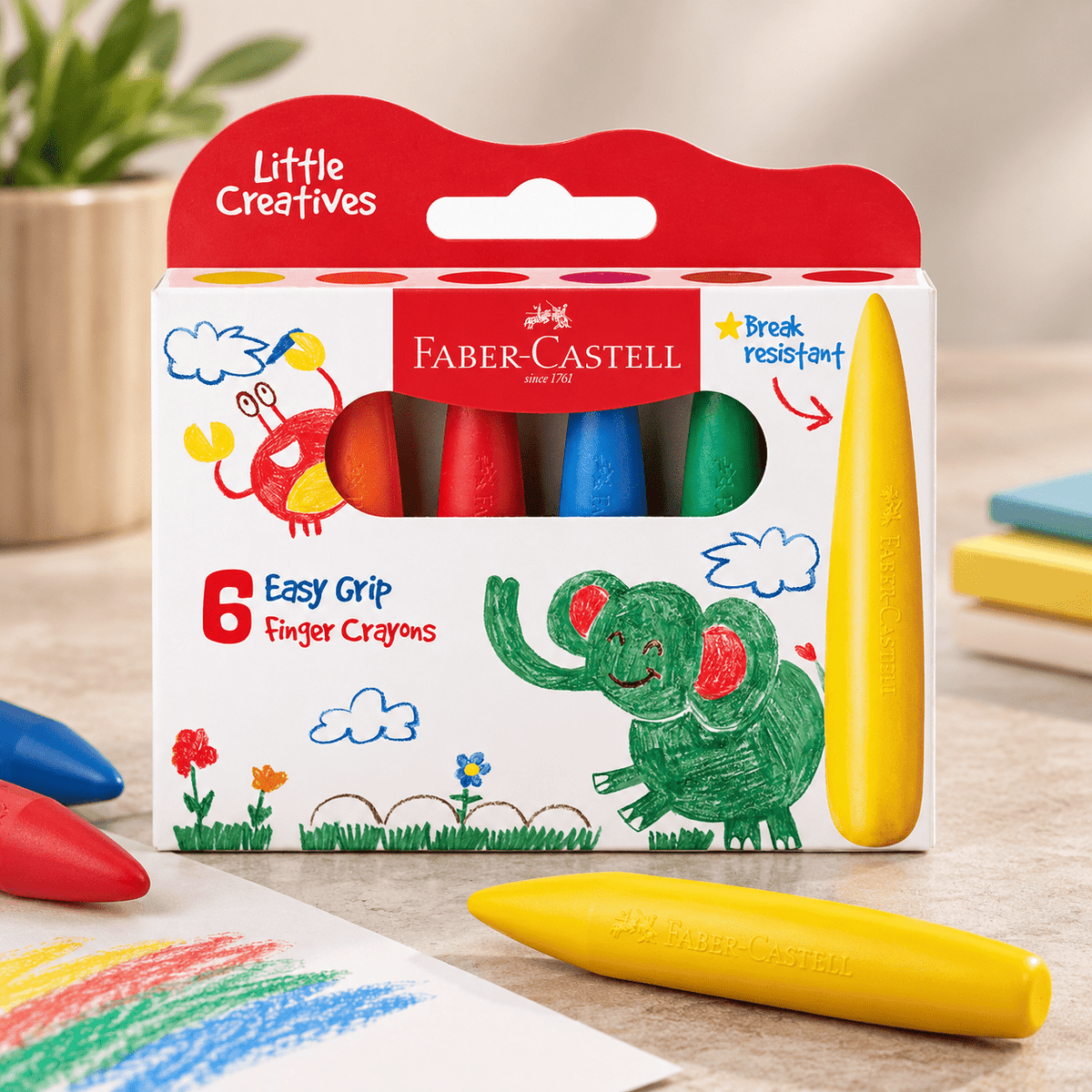 Faber-Castell Little Creatives 6 Easy Grip Finger Crayons - Pen Boutique Ltd