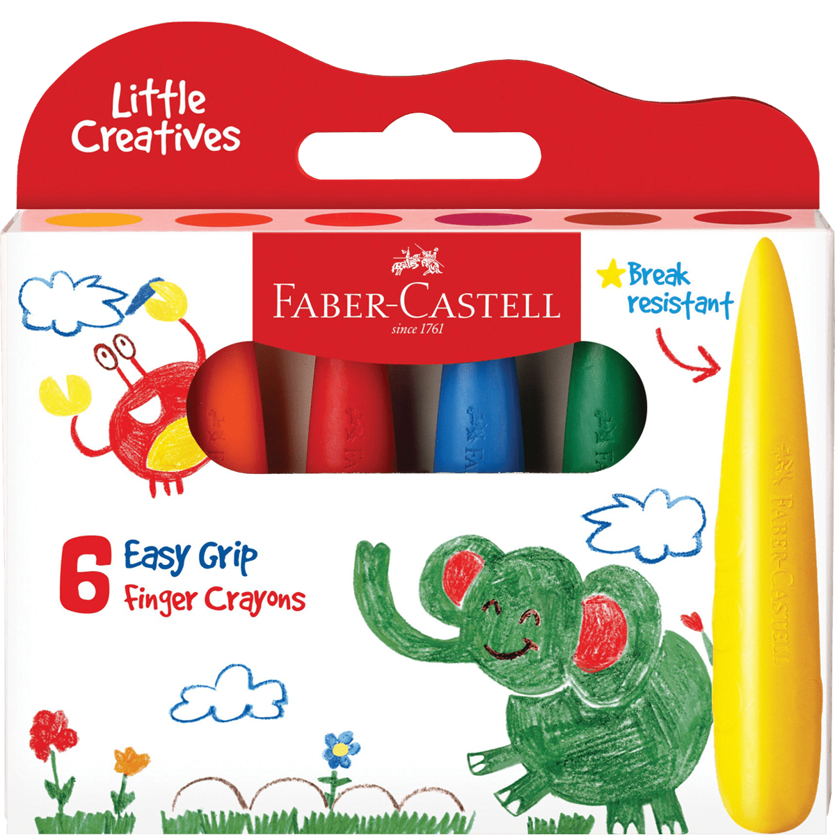 Faber-Castell Little Creatives 6 Easy Grip Finger Crayons - Pen Boutique Ltd