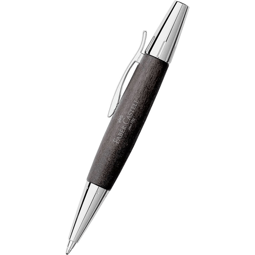 Faber-Castell Pearwood Barrel Black E-motion Ballpoint Pen - Pen Boutique Ltd