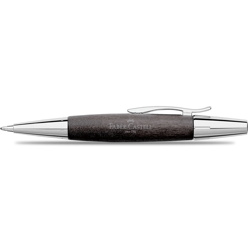 Faber-Castell Pearwood Barrel Black E-motion Ballpoint Pen - Pen Boutique Ltd