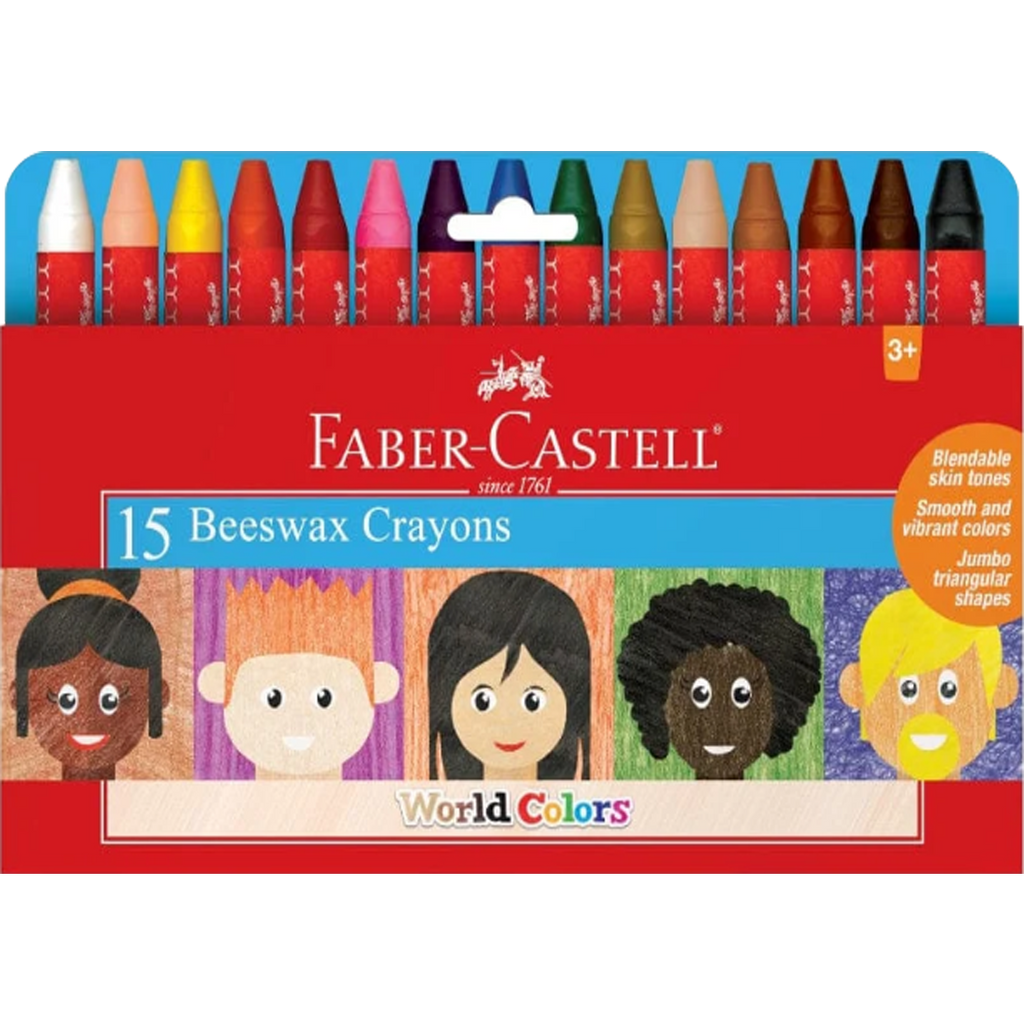 Faber-Castell World Colors – 15 Count Beeswax Crayons - Pen Boutique Ltd