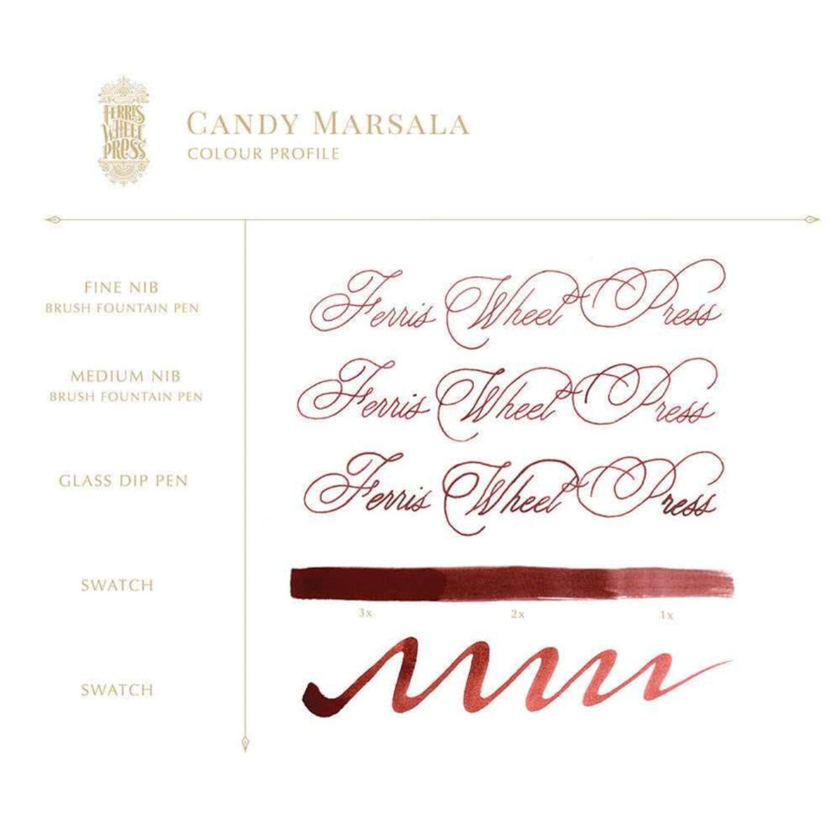 Ferris Wheel Press Ink Bottle - Candy Marsala - 38ml - Pen Boutique Ltd