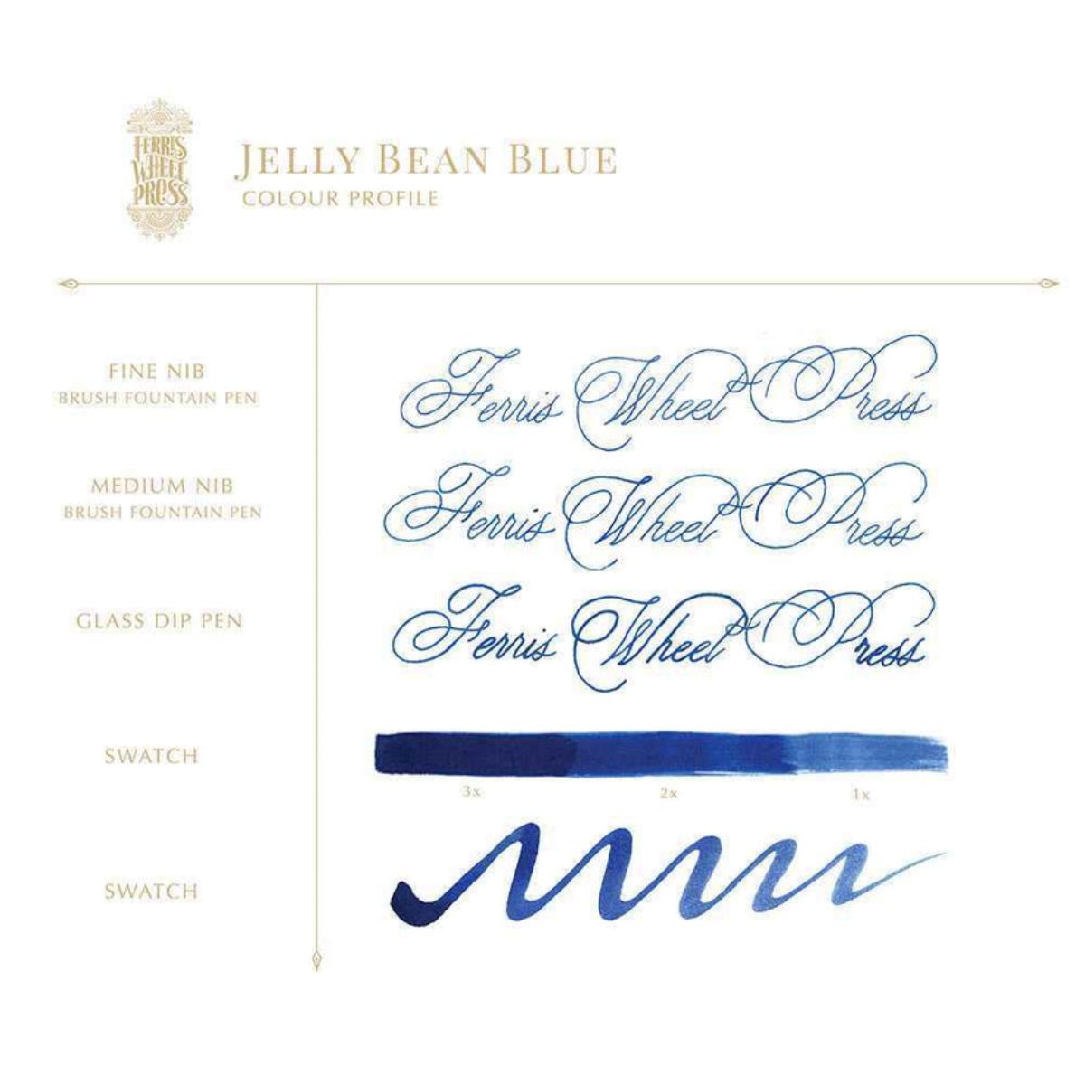 Ferris Wheel Press Ink Bottle - Jelly Bean Blue - 38ml - Pen Boutique Ltd
