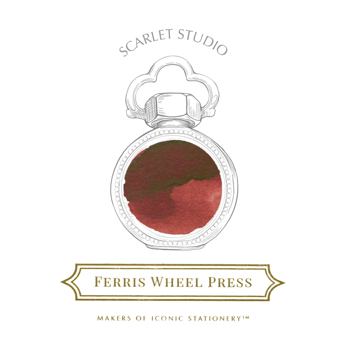 Ferris Wheel Press Ink Bottle - Scarlet Studio - 10ml - Pen Boutique Ltd