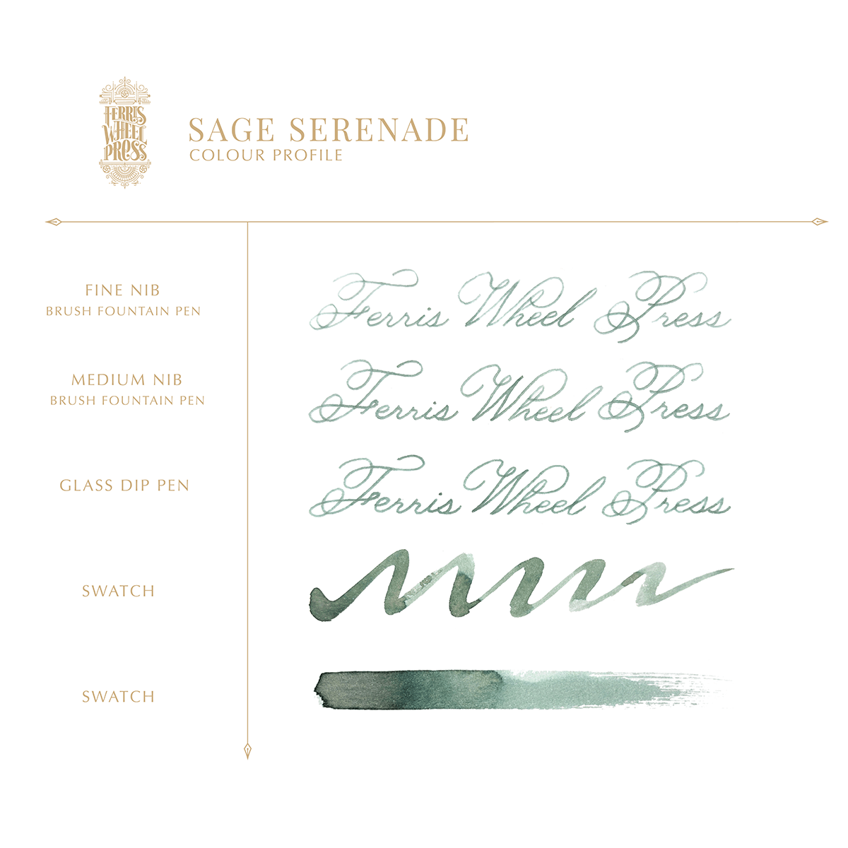 Ferris Wheel Press Ink Bottle - Sage Serenade - 38ml - Pen Boutique Ltd