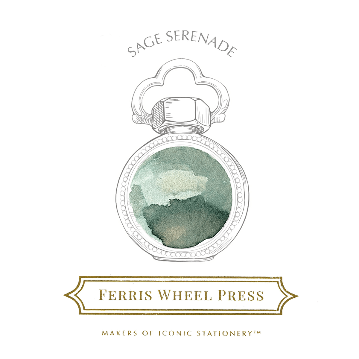 Ferris Wheel Press Ink Bottle - Sage Serenade - 38ml - Pen Boutique Ltd