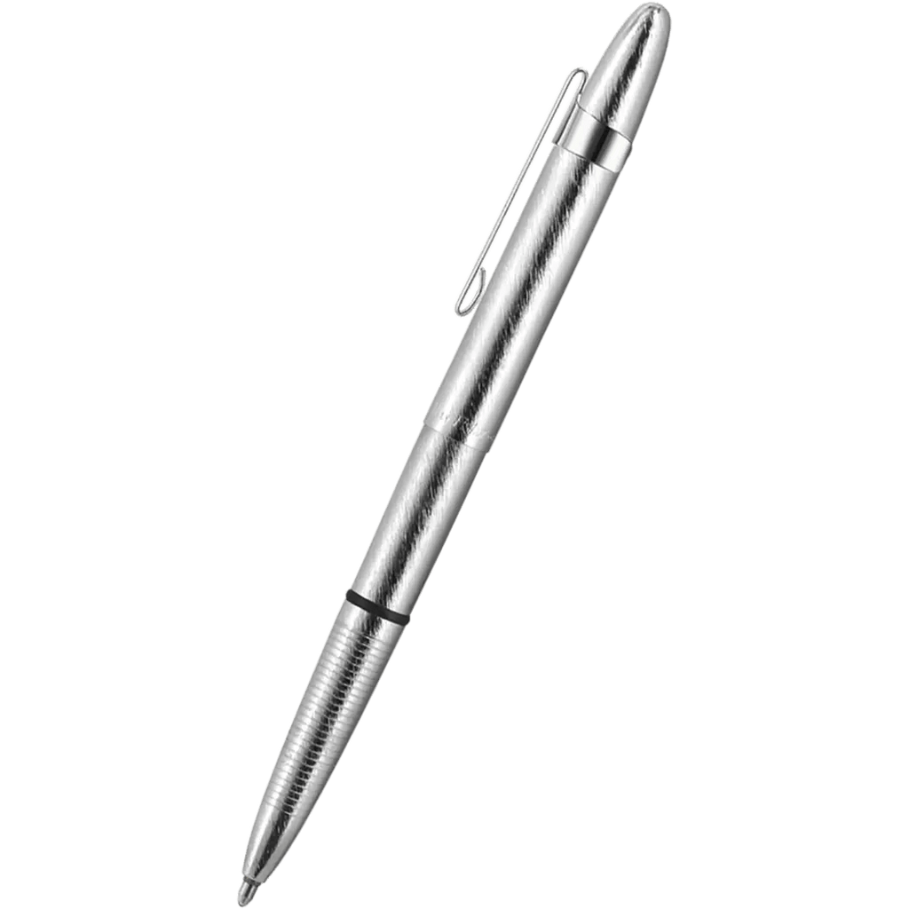 Fisher Space Pen Brushed Chrome with Clip Bullet Ballpoint Pen - Pen Boutique Ltd
