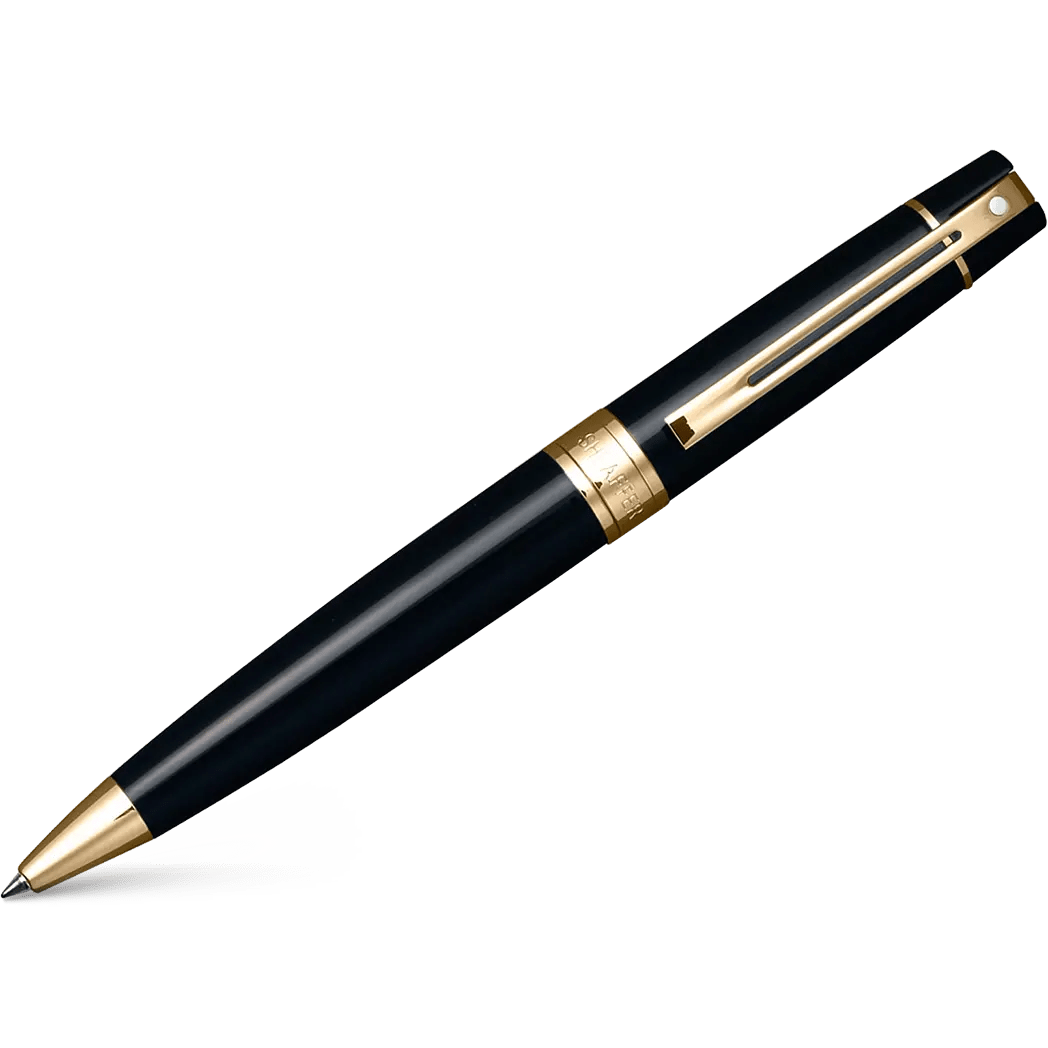 Sheaffer 300 Black w/ Gold Trim Ballpoint Pen - Pen Boutique Ltd