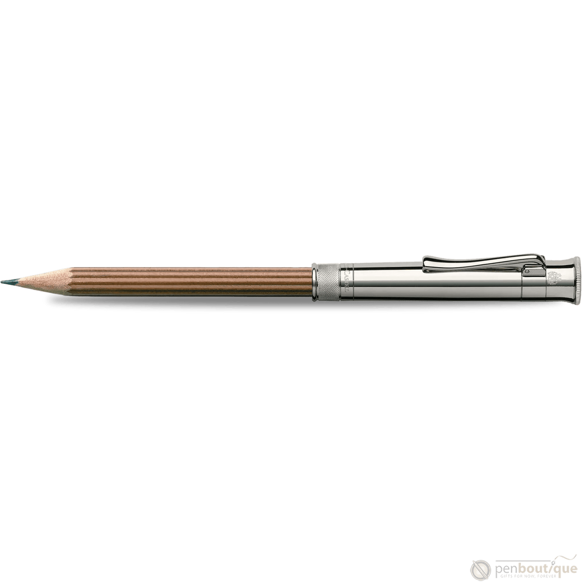 Graf Von Faber-Castell Perfect Pencil, Platinum Plated Cap, Brown - Pen Boutique Ltd