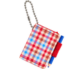 Hobonichi Techo Mini Keychain - Bright Plaid Notebook x Red Pen Loop - Pen Boutique Ltd