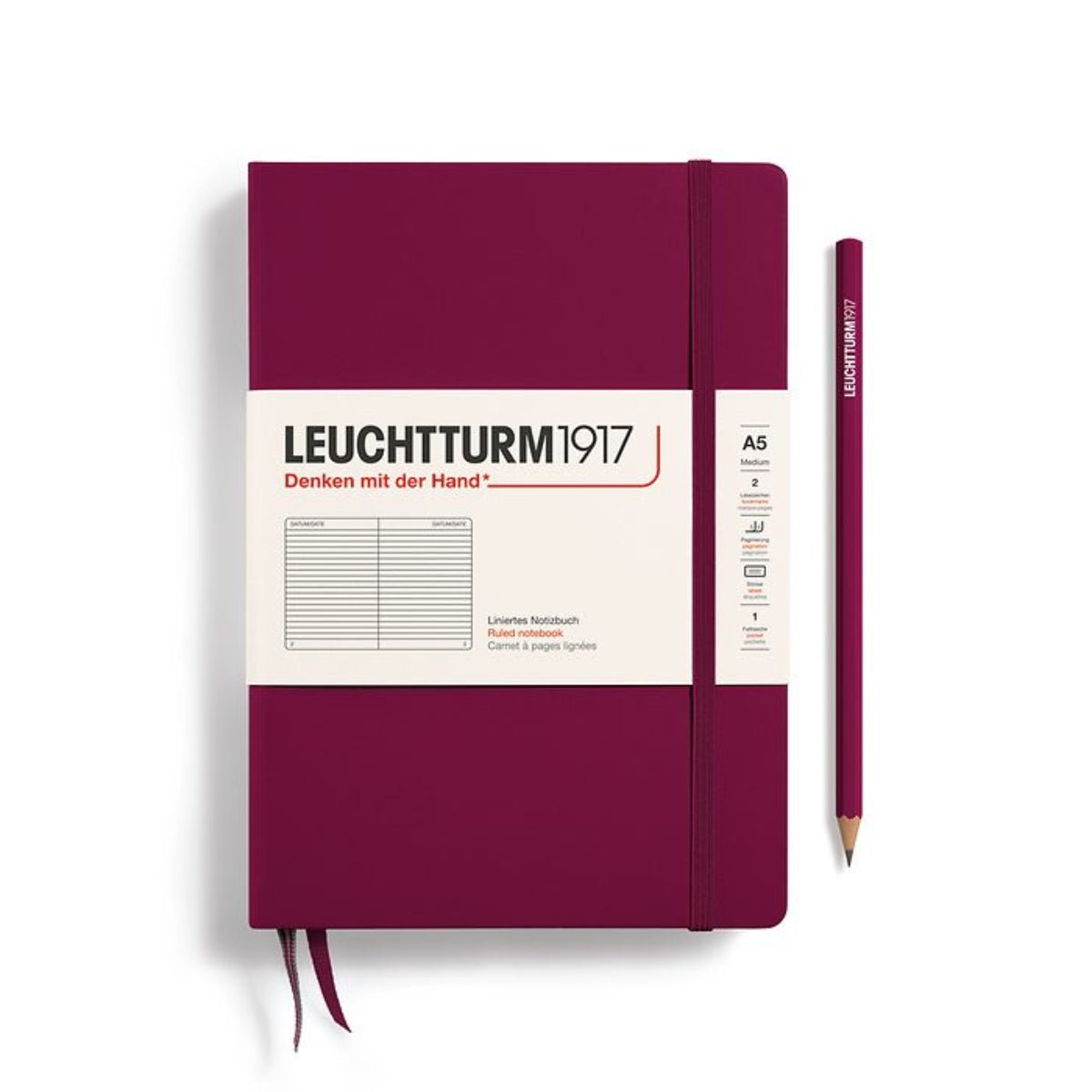 Leuchtturm 1917 Hardcover Notebook - A5 - Squared - Pen Boutique Ltd