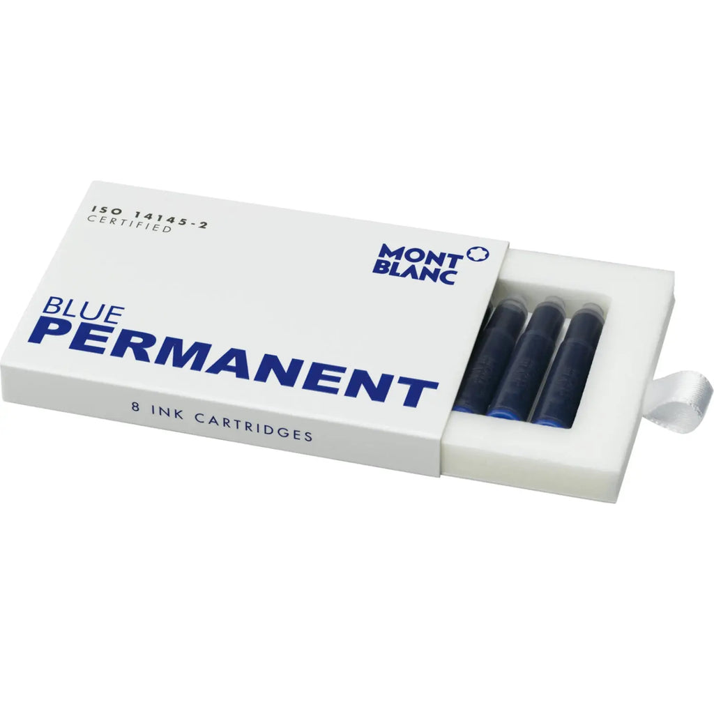 Montblanc Ink Cartridges - Permanent Blue (8 Per Pack) - Pen Boutique Ltd