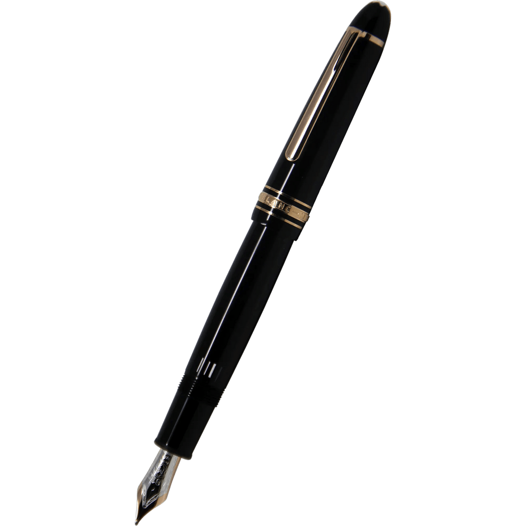Montblanc Meisterstuck Fountain Pen - Black - Red Gold Trim - LeGrand Size ( 146) - Pen Boutique Ltd