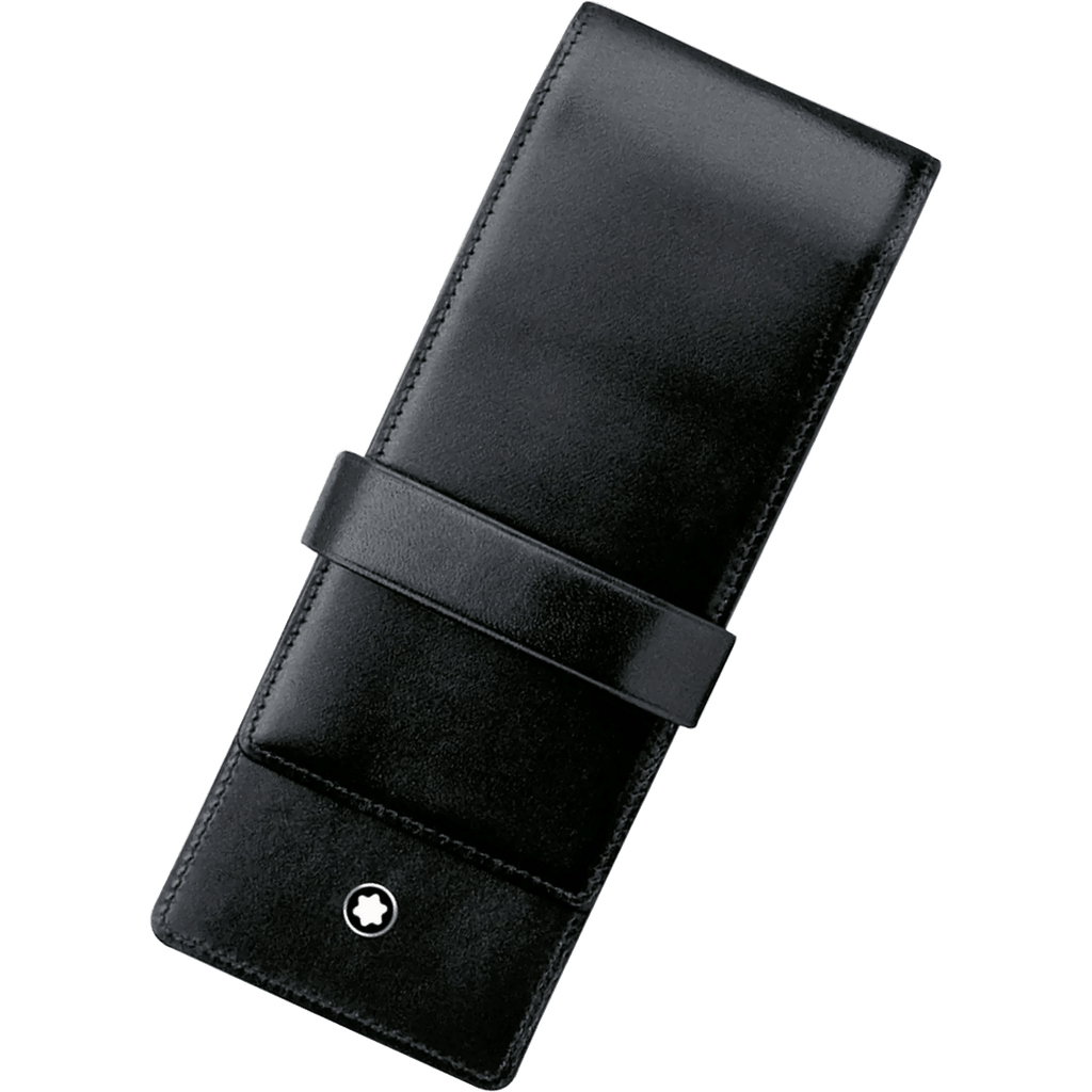 Montblanc Siena Pen Pouch - Smooth Black (3 Pen Pouch with Clasp) - Pen Boutique Ltd
