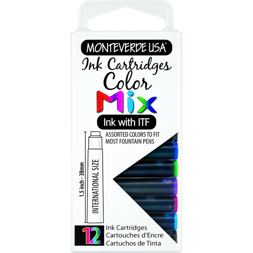 Monteverde 12pc Mixed Colors - Ink Cartridges-Pen Boutique Ltd