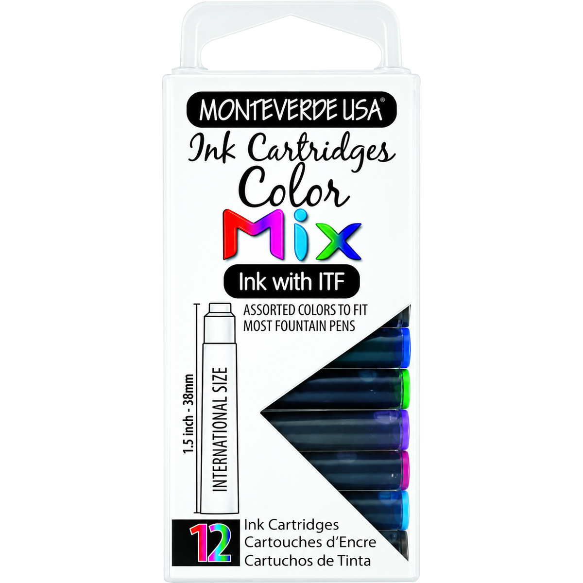 Monteverde 12pc Mixed Colors - Ink Cartridges-Pen Boutique Ltd
