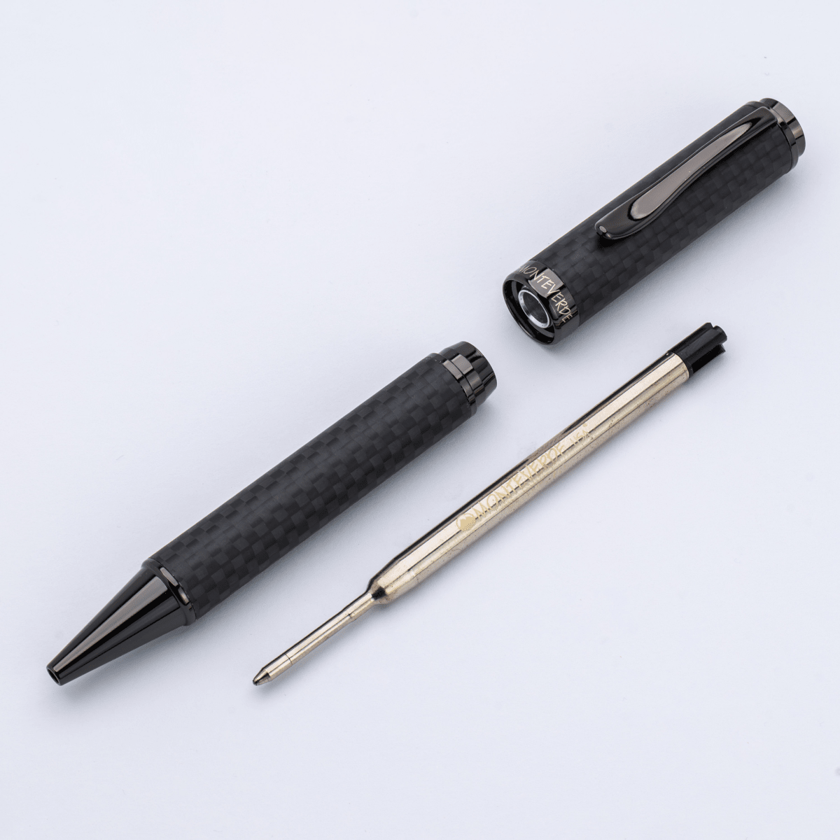 Monteverde Innova Ballpoint Pen Notebook Set - Carbon Fiber - Gunmetal - Pen Boutique Ltd