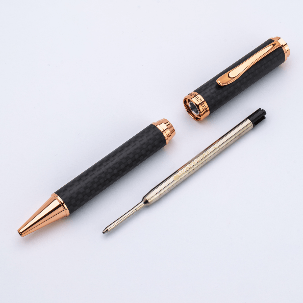 Monteverde Innova Ballpoint Pen Notebook Set - Carbon Fiber - Rosegold - Pen Boutique Ltd