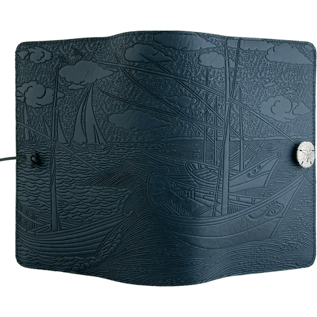 Oberon Design Van Gogh Boats Large Journal - Navy Blue - Pen Boutique Ltd