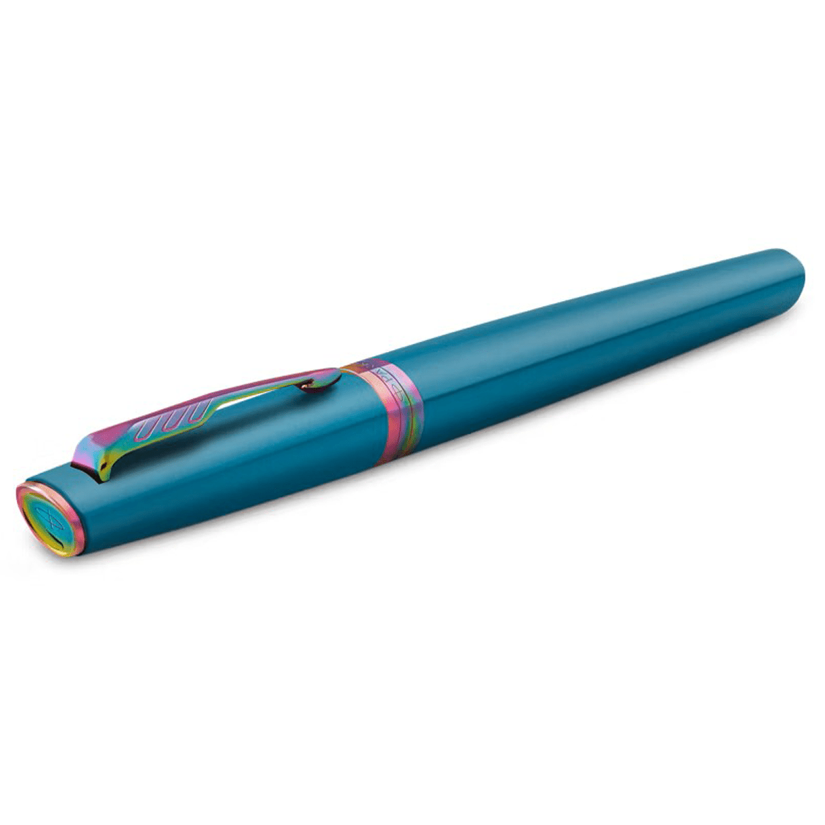 Parker Meridian Rollerball Pen - Teal - Rainbow Trim - Pen Boutique Ltd