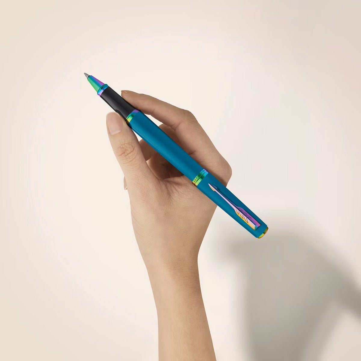 Parker Meridian Rollerball Pen - Teal - Rainbow Trim - Pen Boutique Ltd