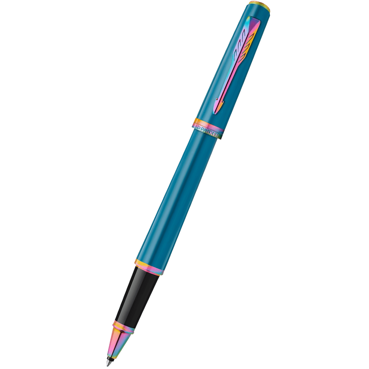 Parker Meridian Rollerball Pen - Teal - Rainbow Trim - Pen Boutique Ltd