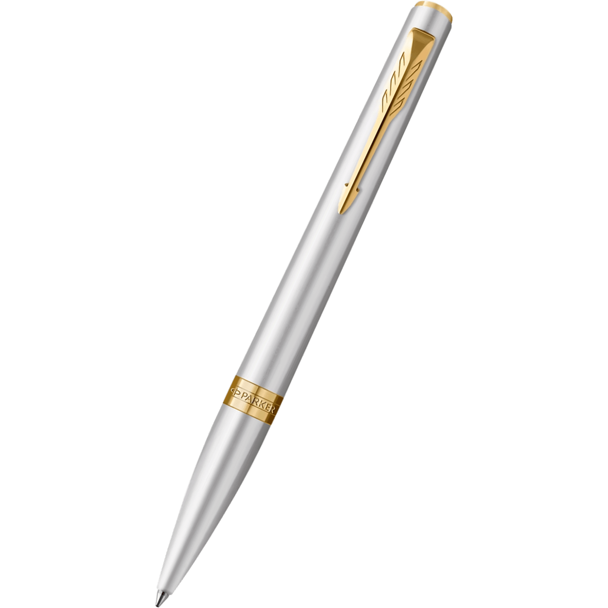 Parker Meridian Ballpoint Pen - Chrome - Gold Trim - Pen Boutique Ltd
