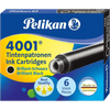 Pelikan 4001 Ink Cartridges - TP6 Brilliant Black - Short - Pen Boutique Ltd