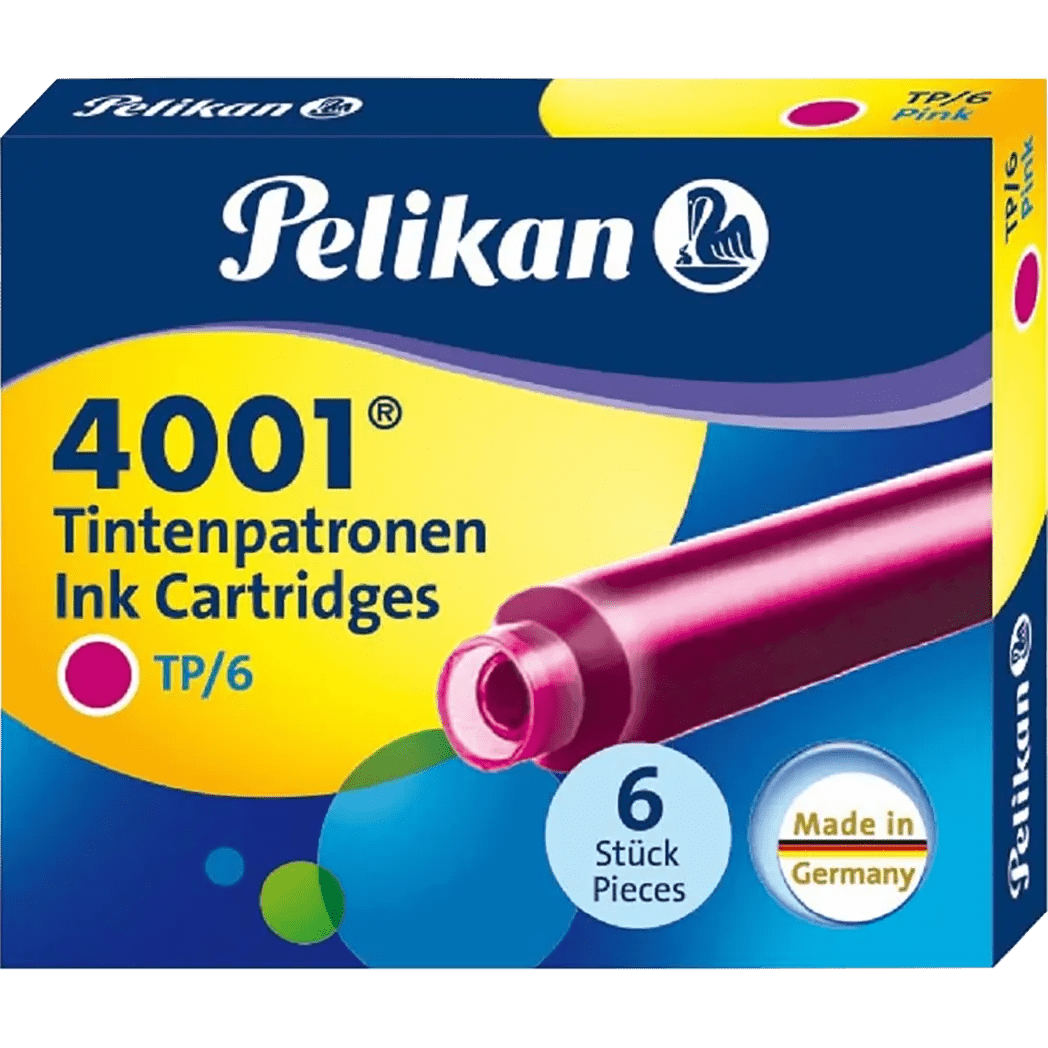 Pelikan 4001 Ink Cartridges - TP6 Pink - Short - Pen Boutique Ltd