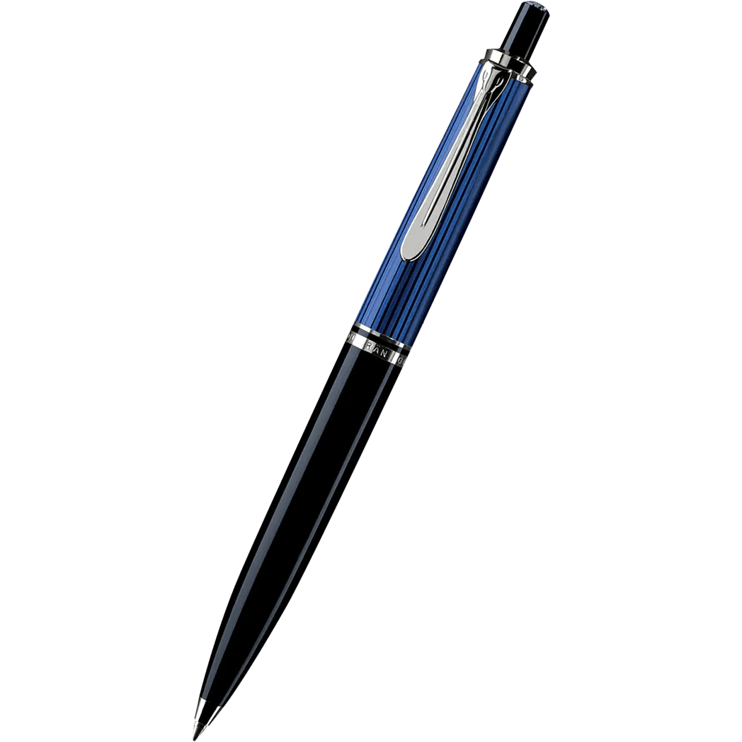 Pelikan Souveran Ballpoint Pen - K405 Black & Blue Stripe - Pen Boutique Ltd
