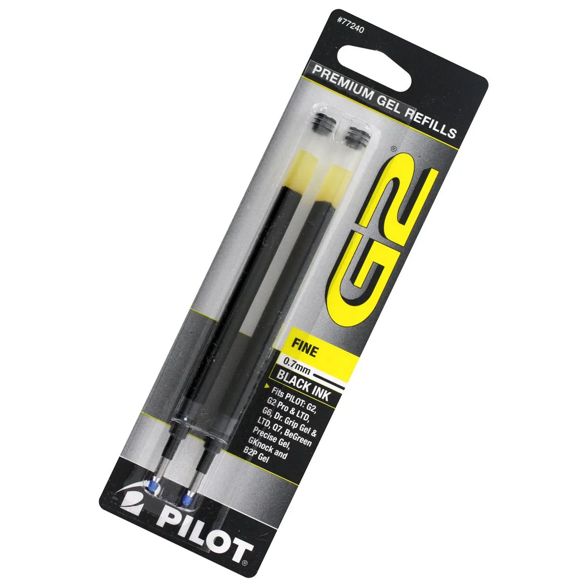 Pilot G2 0.7mm 2 pack Black Refill - Pen Boutique Ltd