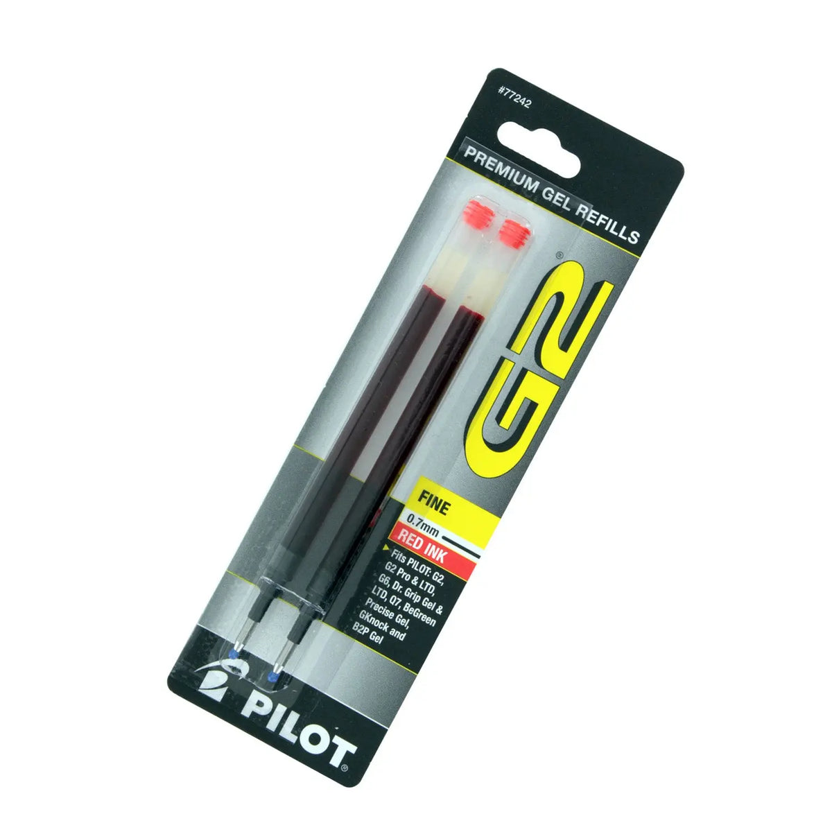 Pilot G2 0.7mm 2 pack Red Refill - Pen Boutique Ltd
