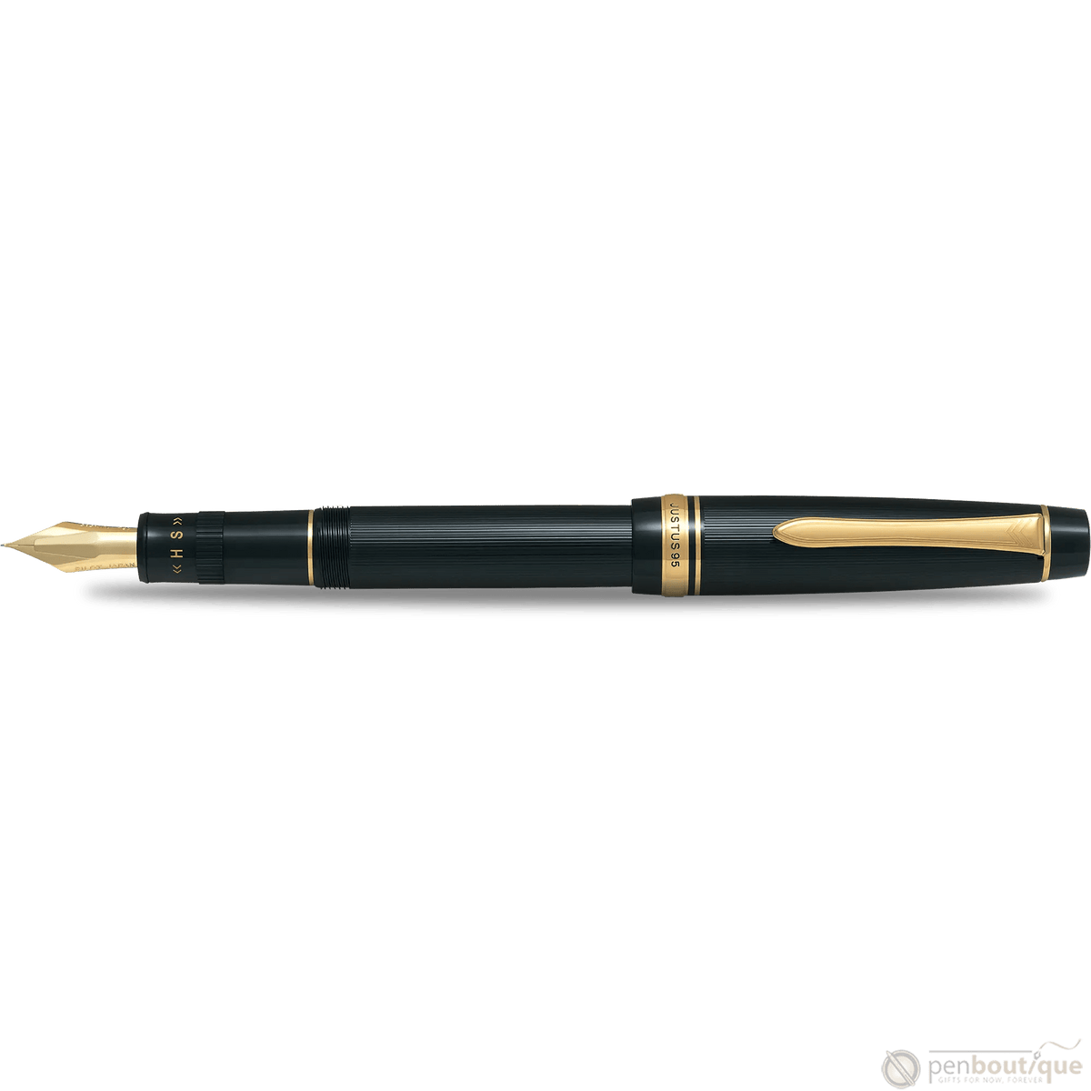 Pilot Justus 95 Fountain Pen - Black - Gold Trim - Pen Boutique Ltd