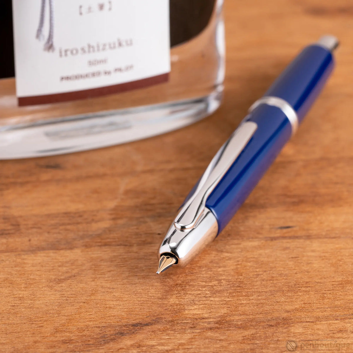 Pilot Vanishing Point Fountain Pen - Blue - Rhodium Trim - Pen Boutique Ltd