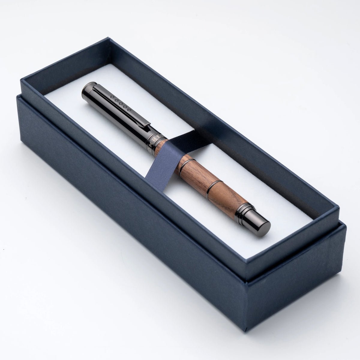 Tom Hessin Revolution Rustic Rollerball Pen – Walnut Wood Barrel & Gunmetal Trim - Pen Boutique Ltd